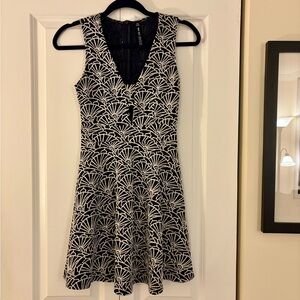 Navy and White Sleeveless Dress